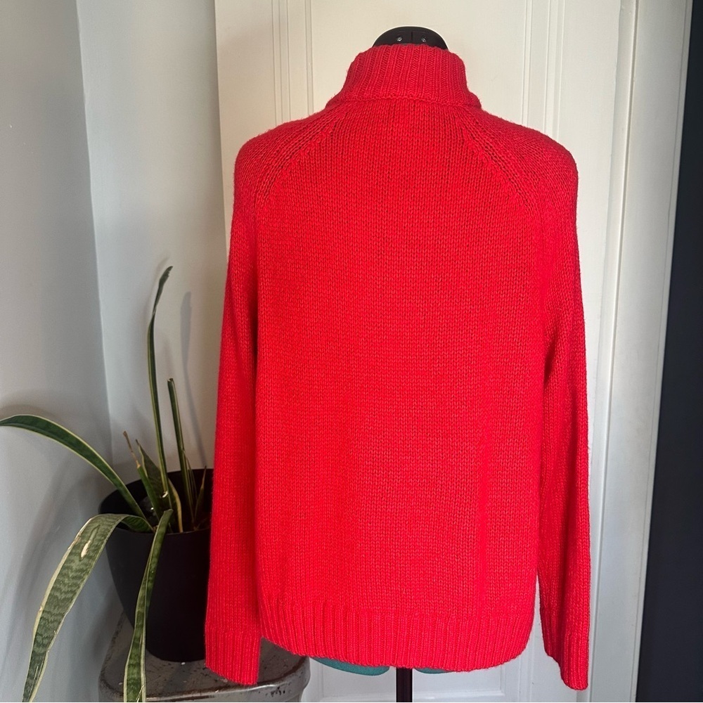 Tommy Hilfiger Bold Red Sweater Y2K logo style - Picture 5 of 9